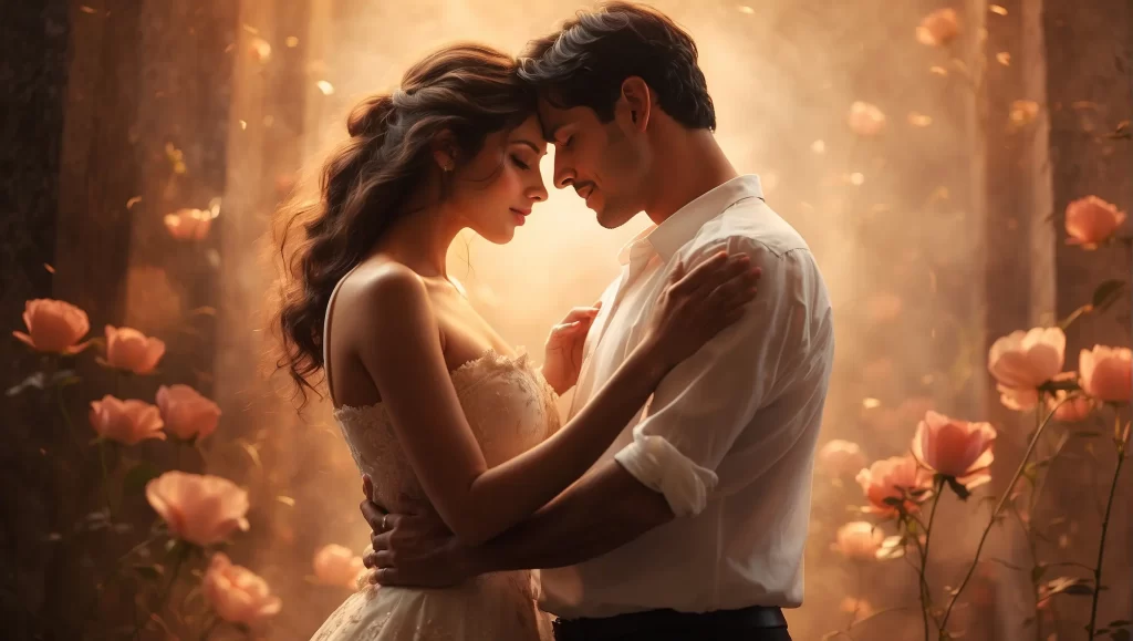 Tempting couple with rose theme on Propose Day of Valentine's Week 2024